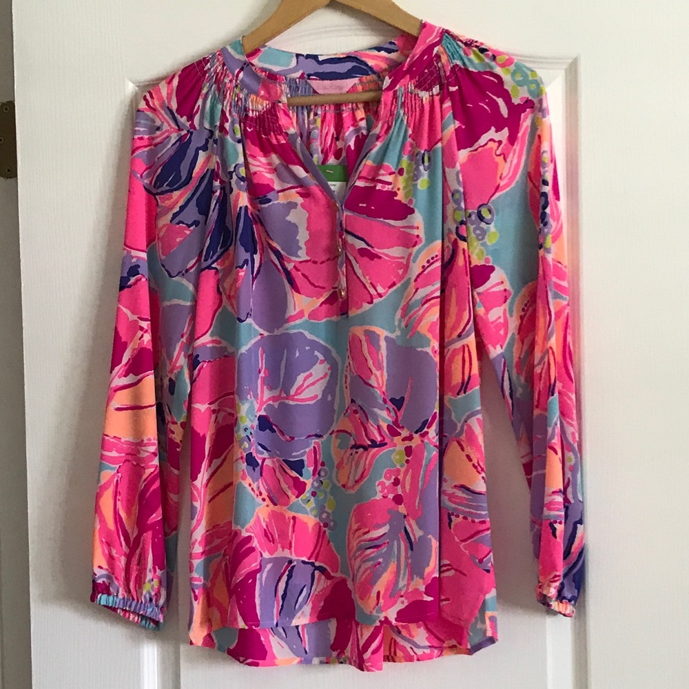 Lilly Pulitzer Elsa silk blouse XS